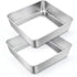 TeamFar Set of 2, 6 Inch Square Cake Pan, Stainless Steel Baking Pan for Lasagna Cake Brownie, Heavy Duty & Dishwasher