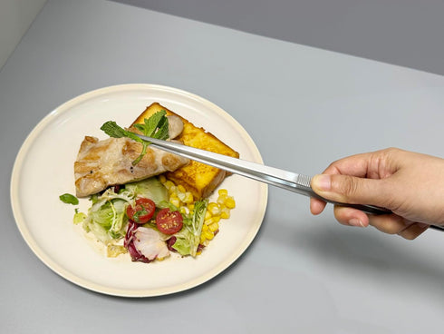 JETKONG 12-Inch Extra-Long Kitchen Tweezers, Fine Tweezer Tongs in Stainless Steel for Cooking