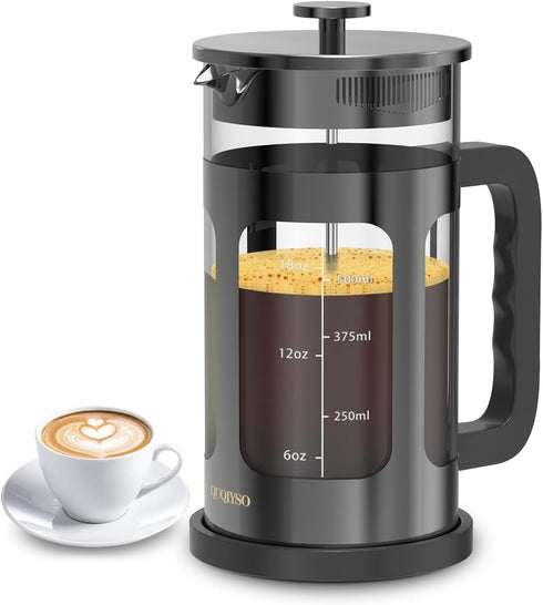 French Press Coffee Maker, French Press 304 Stainless Steel with 4 Filter,