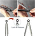 Cooking Tongs Stainless Steel Kitchen Silicone Serving Tongs, Heat Resistant Meat Turner with Locking Handle