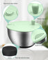 5.3QT 5 Salad Spinner Large,Stainless Steel Lettuce Spinner,Fruit Vegetables Wash Bowl with Blade Slicer,Egg Yolk