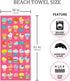 Microfiber Beach Towel Set - Oversized Large Quick Dry Soft Thin Sand Free Cute Ice Cream Design 30×60 inch Beach