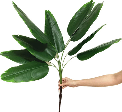 CATTREE 33 inch Tall Artificial Banana Tree, 9 Branches with Brown Leaves, UV Resistant Plastic for Indoor or Outdoor