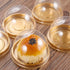EchoDone 50 Set Clear Plastic Mini Cupcake Boxes, Muffin Pod Dome Single Container Box (Gold)