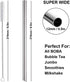 Boba Straws Reusable Metal Smoothies Jumbo Bubble Tea Straws with Silicone Tips Carry Bag (4 Pack)