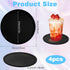 AOZUO 4pcs Silicone Drink Coasters, Non Slip Round Black Table Pads Desk Coasters Anti Stain & Heat Resistant Rubber