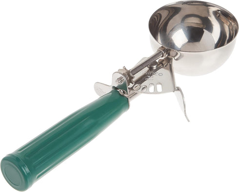 Winco No.12 Ice Cream Disher, Green, with Plastic Handle, ICD-12