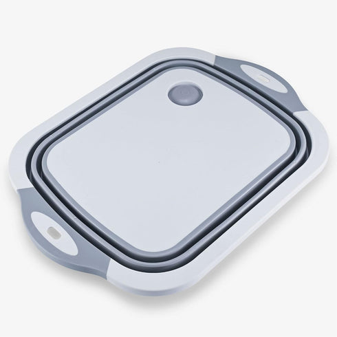 Cheer Collection Collapsible Cutting Board - Silicone Foldable Non-Slip Chopping Board with Drainage Hole