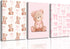 3Pcs Pink Teddy Bear Canvas Wall Art Coquette Bow Wall Decor Pictures