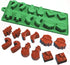 4 pcs (2 Molds + 2 Droppers) Red/Green Christmas Holiday Food Grade Silicone Mold Set for Making Chocolate Candy Ice