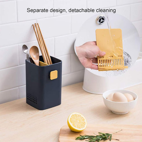 Kitchen Utensil Holder for Countertop, Multifunctional Draining Cutlery Storage Organizer, Wall Mounted or Standing
