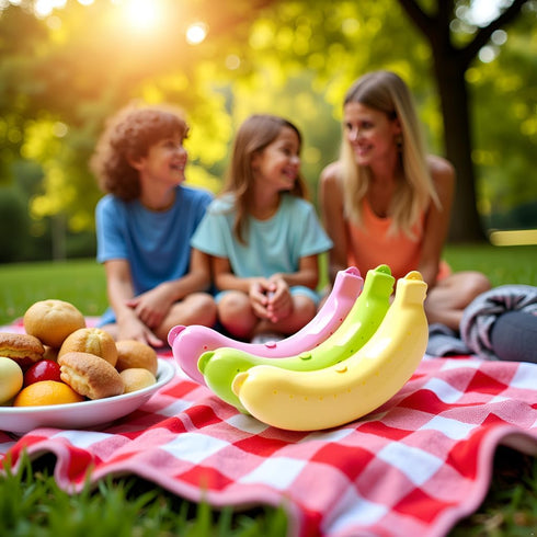 Junfamilee 3Pcs Banana Storage BPA-Free Outdoor Travel Case,Keep Fresh Banana Keeper and Protector, Cute Banana Carrier