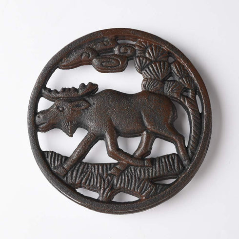 BRASSTAR Cast Iron Bull Pot Trivet Decorative Rusted Design Recycled Metal Hot Dishes