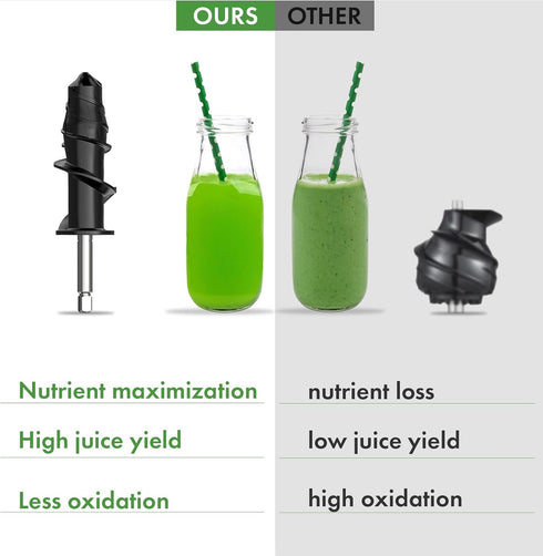 Masticating Juicer Attachment for KitchenAid Mixer, Cold Press Juicer Accessories with Dual Feed Chute