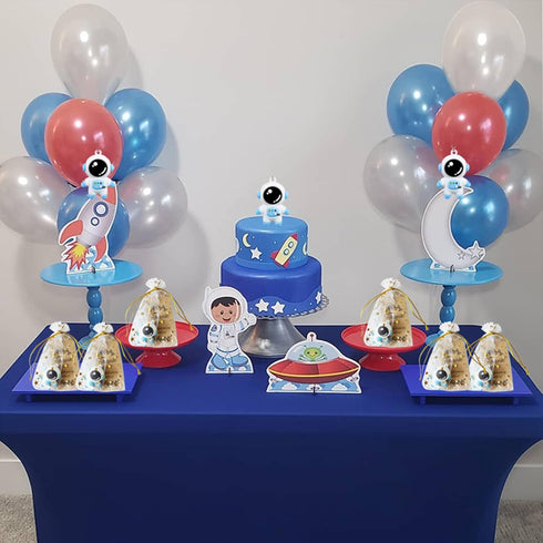 Astronaut Space Party Favors, 18 Sets with Keychains, Star Moon Organza Bags for Party Supplies