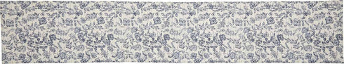 Piper Classics Doylestown Floral Runner, 13" x 72" Long, Blue & Cream Flower Print, Vintage Farmhouse Table Centerpiece