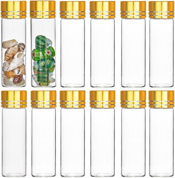 SUNNYCLUE 30Pcs Tiny Jars with Aluminum Screw Caps, 15ml Mini Glass Bottles for Wedding Party Favors Decor DIY Crafts