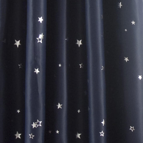 52" 108" Lush Decor Star Blackout Window Curtain Panels Pair W x L Navy - Blackout Curtains for Bedroom - Dark Blue