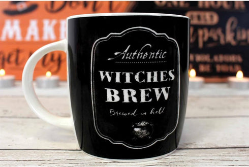Enchanting Witches Brew Boxed Mug - Something Different Wholesale, Black & White Bone China, 9x12.2 cm
