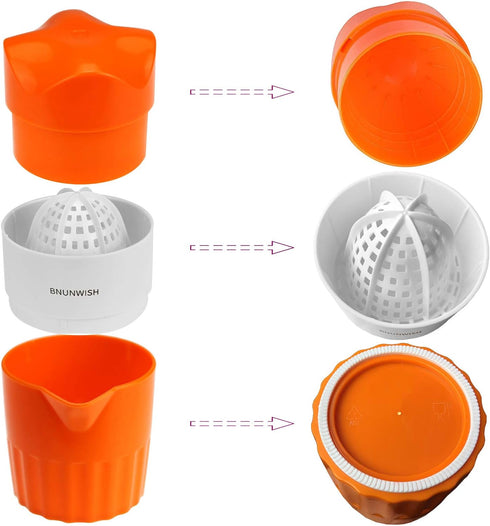 Hand Juicer Citrus Orange Squeezer, Manual Lid Rotation Press Reamer for Lemon Lime Grapefruit with Strainer