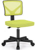 Home Office Chair Mesh Armless Computer Desk Chair, Ergonomic Task Rolling Swivel Chair with Lumbar Support, Green