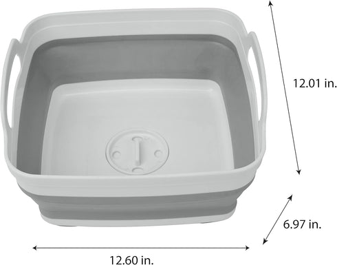 Kitchen Details Collapsible Wash Basin Self Draining Design Large Flexible Space Saver for Home Cleaning White