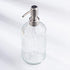 Easy-Tang Glass Hand Soap Dispenser - Silver Pump Refillable Bottle for Bathroom Kitchen Decor, 18 OZ