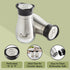 Set Counter (4oz) Stainless Steel Salt and Pepper Shaker with Glass Bottom, Perforated "S" and "P" Caps - Modern