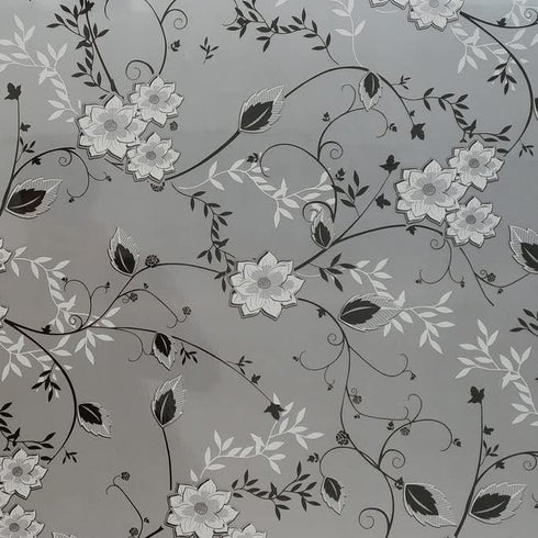 Window Privacy Film for Glass, Floral Removable Static Film, 17.5x78.7 Inch for Home Decor