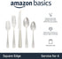 Amazon Basics 20-Piece Stainless Steel Flatware Set with Square Edge, Service for 4