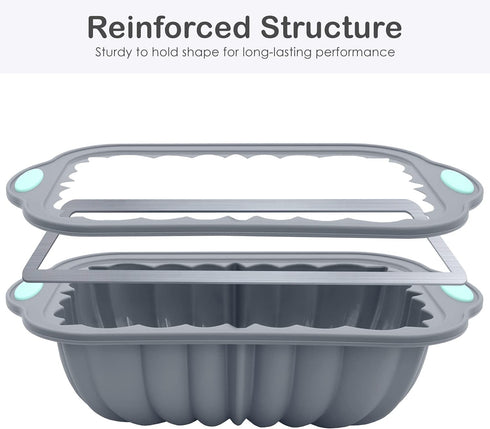 Silicone Bread Loaf Pan, Non-Stick Baking Mold with Metal Reinforced Frame for Homemade Bread, Long-Lasting Performance