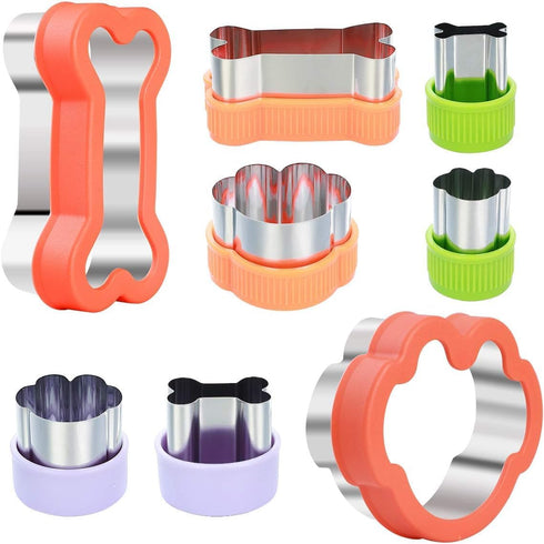 Dog Cookie Cutter Set - Stainless Steel Dog Bone and Paw Print Molds for Homemade Treats, Suitable for Cakes and Cookies