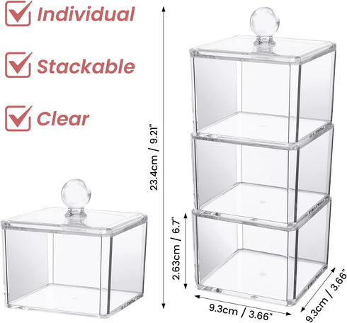 Hair Accessories Organizer for Girls, Clear 3 Stackable Acrylic Holder for Headbands, Bows, and Hair Clips