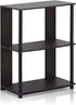 3-Tier Furinno JAYA Simple Design Bookcase / Bookshelf / Display Rack, Plastic Tubes, Walnut