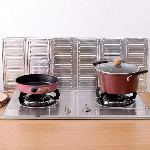2Pcs Disposable Oil Splash Guard, Aluminum Foil Gas Stove Oil Splatter Screen Board for Kitchen and Dining Room