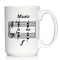 Music Is My Forte - Large 15oz White Ceramic Mug - Funny Musician Gifts and Musical Accessories
