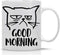 CBTwear Good Morning Funny Grumpy Cat 11oz White Ceramic Coffee Mug - Unique Cat Mom Gift for Any Occasion