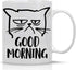 CBTwear Good Morning Funny Grumpy Cat 11oz White Ceramic Coffee Mug - Unique Cat Mom Gift for Any Occasion