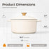 5.5QT Parmedu Enameled Cast Iron Dutch Oven for Sourdough Bread Baking, Easy Cleaning, Versatile for Stewing, Roasting