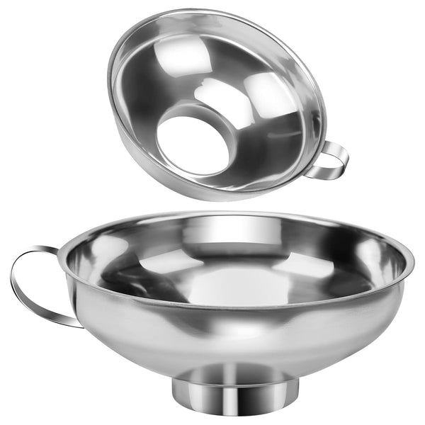 2 PCS Canning Funnel for Wide and Regular Jars, Stainless Steel Funnels for Kitchen Use, Metal Set