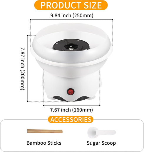 Mini Cotton Candy Machine for Kids, Includes Sugar Scoop and Sticks, Perfect for Birthday Parties and Home Use