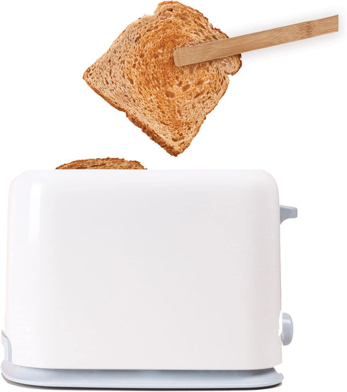 HIC Kitchen Toast Tongs, 12-Inches, Natural Bamboo