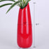 VanEnjoy 9.4" Red High Creative Oblique Opening Design Desktop Ceramic Vase for Home Office Decoration