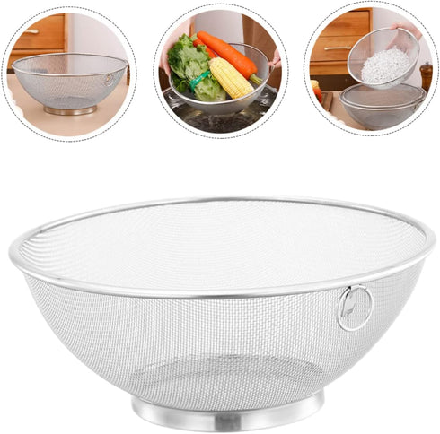 Stainless Steel Rice Basket Noodle Strainer, Large Strainer Washing Machine Filter, Vegetable Washing Basket, Fruits