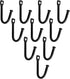 Metal J Shaped Iron Hooks, 1.4 Inch Wall Mounted Single Hooks for Coats, Bags, and Keys (10Pcs, Black)