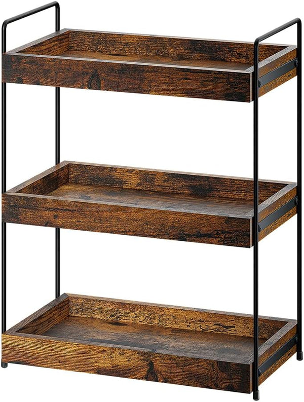 Bathroom Counter Organizer, 3-Tier Wood Spice Rack Organizer for Kitchen Counter, Vanity