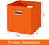 Fabric storage bins Cubes, Fabric Cube Organizer with Handle, Foldable Cube Bins for Cloth or Accessary Storage, 11x11x11, Set of 3, (Orange)
