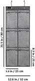 2 Pack Closet 6 Minimalist Black Over The Door Hanging Shoe Holder Organizer with Pockets (Mesh Pockets)