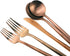 Matte Rose Gold Silverware Set - Gugrida 5-Piece 18/10 Stainless Steel Satin Finish Flatware Set, Dishwasher Safe