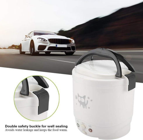1L 12v Tiiyee Mini Rice Cooker, Portable Rice Maker Electric Lunch Box for Car Food Steamer Fast Cooking Automatic Non